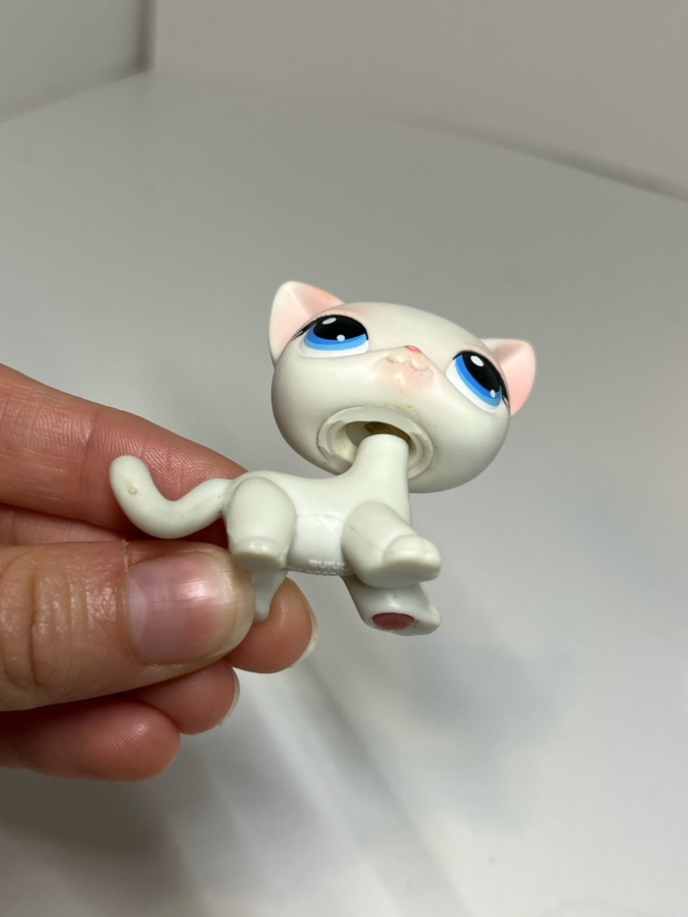 Authentic #64 White Shorthair Cat Littlest Pet Shop LPS Vtg On the Go Carrier - Picture 5 of 12